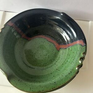 Vintage Mid Century Modern Studio Pottery  Ash Tray Bowl Signed EUC
